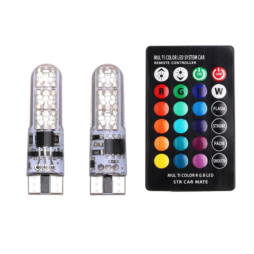2Pcs Car Door Side Light T10 RGB Auto Clearance Lights 6SMD 5050 LED Reading Light Super Bright with Remote Controller for Auto
2Pcs Car Door Side Light T10 RGB Auto Clearance Lights 6SMD 5050 LED Reading Light Super Bright with Remote Controller for Auto