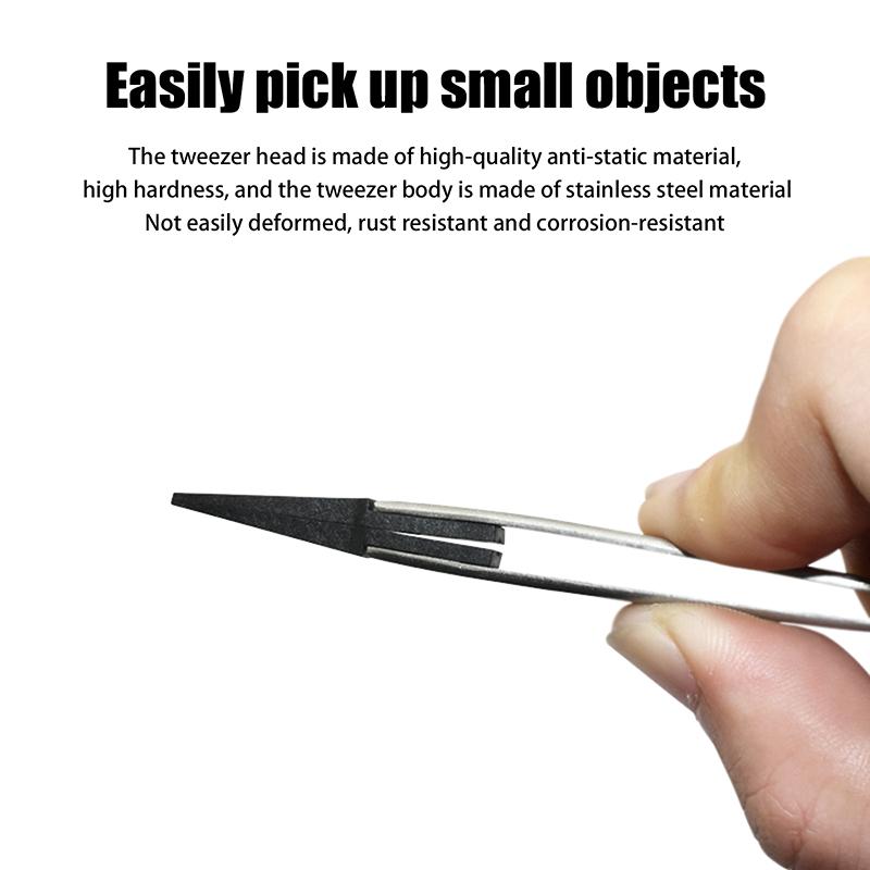 Tweezer For Watch Hands Installation Work Straight Elbow ESD-259 ESD-259A ESD-7A Handle Stainless Antistatic Plastic Tweezers чорний
Tweezer For Watch Hands Installation Work Straight Elbow ESD-259 ESD-259A ESD-7A Handle Stainless Antistatic Plastic Tweezers чорний