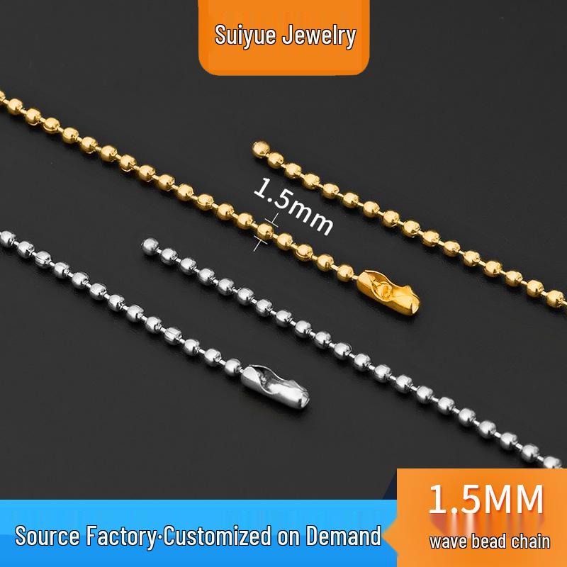 1.5mm Metal Bead Chain: Iron, Copper, Stainless Steel Jewelry Accessory - Round Bead Tag & Key/Ball Chain 50cm (100 pcs/bundle)
1.5mm Metal Bead Chain: Iron, Copper, Stainless Steel Jewelry Accessory - Round Bead Tag & Key/Ball Chain 50cm (100 pcs/bundle)