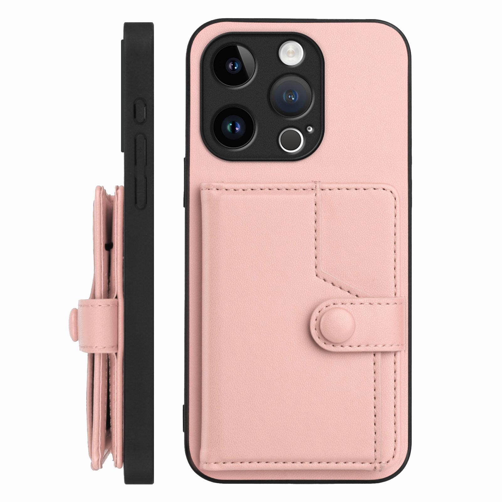 For iPhone 15 Pro Case RFID Blocking Card Holder Kickstand TPU+PU Leather Phone Back Cover Rose Gold
For iPhone 15 Pro Case RFID Blocking Card Holder Kickstand TPU+PU Leather Phone Back Cover Rose Gold
