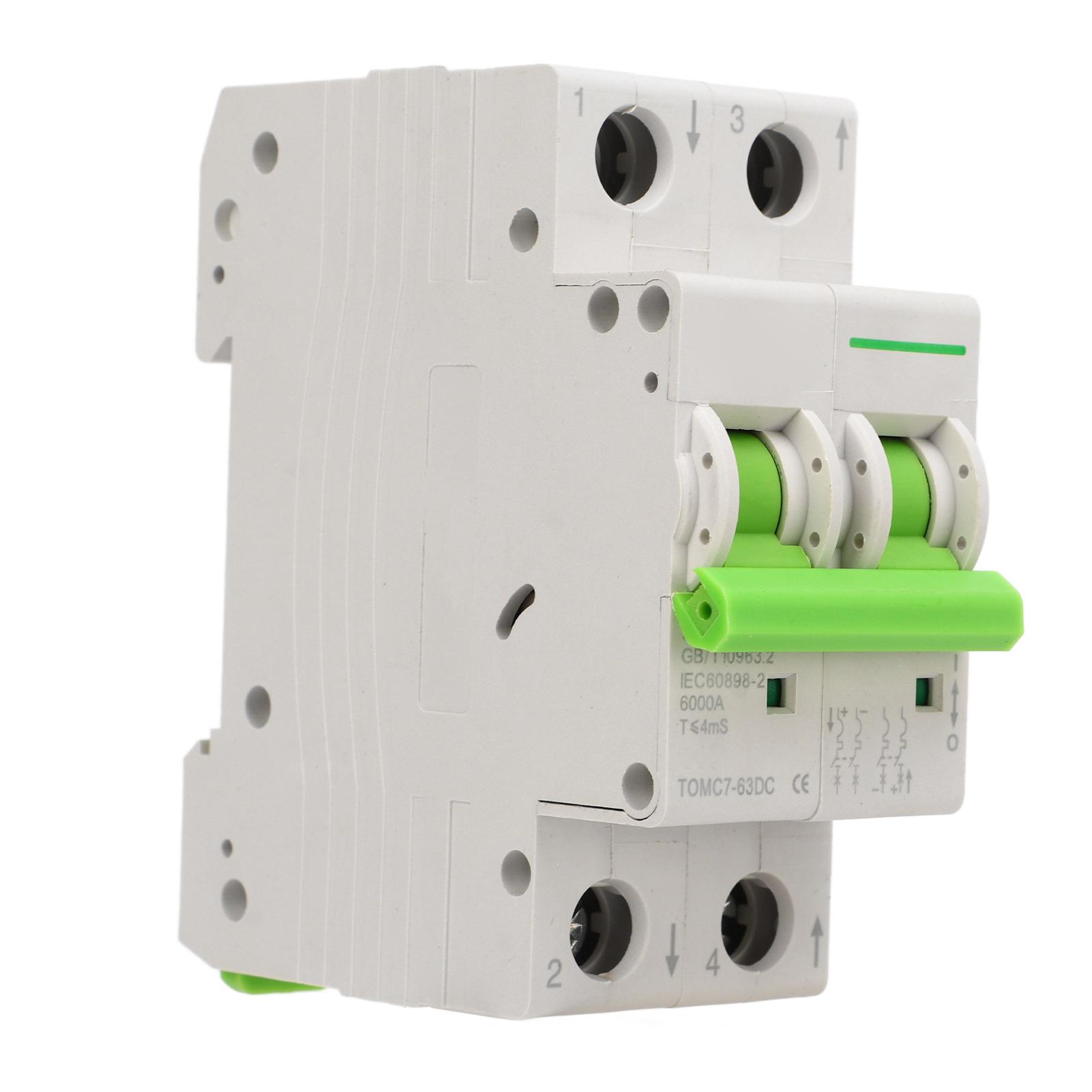 Solar PV System Circuit Breaker Miniature DC550V Thermal Magnetic Trip Disconnect Switch 2P 63A
Solar PV System Circuit Breaker Miniature DC550V Thermal Magnetic Trip Disconnect Switch 2P 63A
