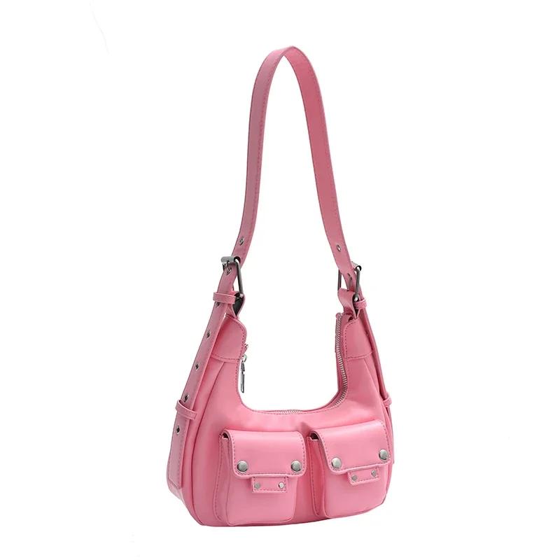 Легкая роскошная сумка через плечо Advanced Sense Niche Design из искусственной кожи с застежкой-молнией под мышкой, модная универсальная сумка через плечо в западном стиле