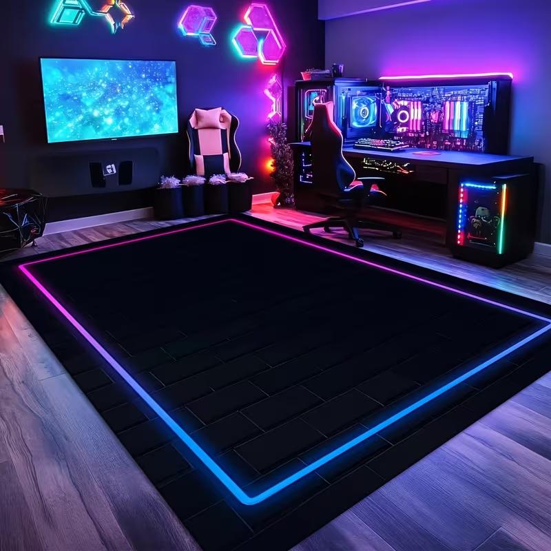 Dim Light Dark Pattern Neon Frame Pattern Game Carpet Style Rug Retro Area Carpet Festival Decoration Carpet Door Mat 40X60cm
Dim Light Dark Pattern Neon Frame Pattern Game Carpet Style Rug Retro Area Carpet Festival Decoration Carpet Door Mat 40X60cm
