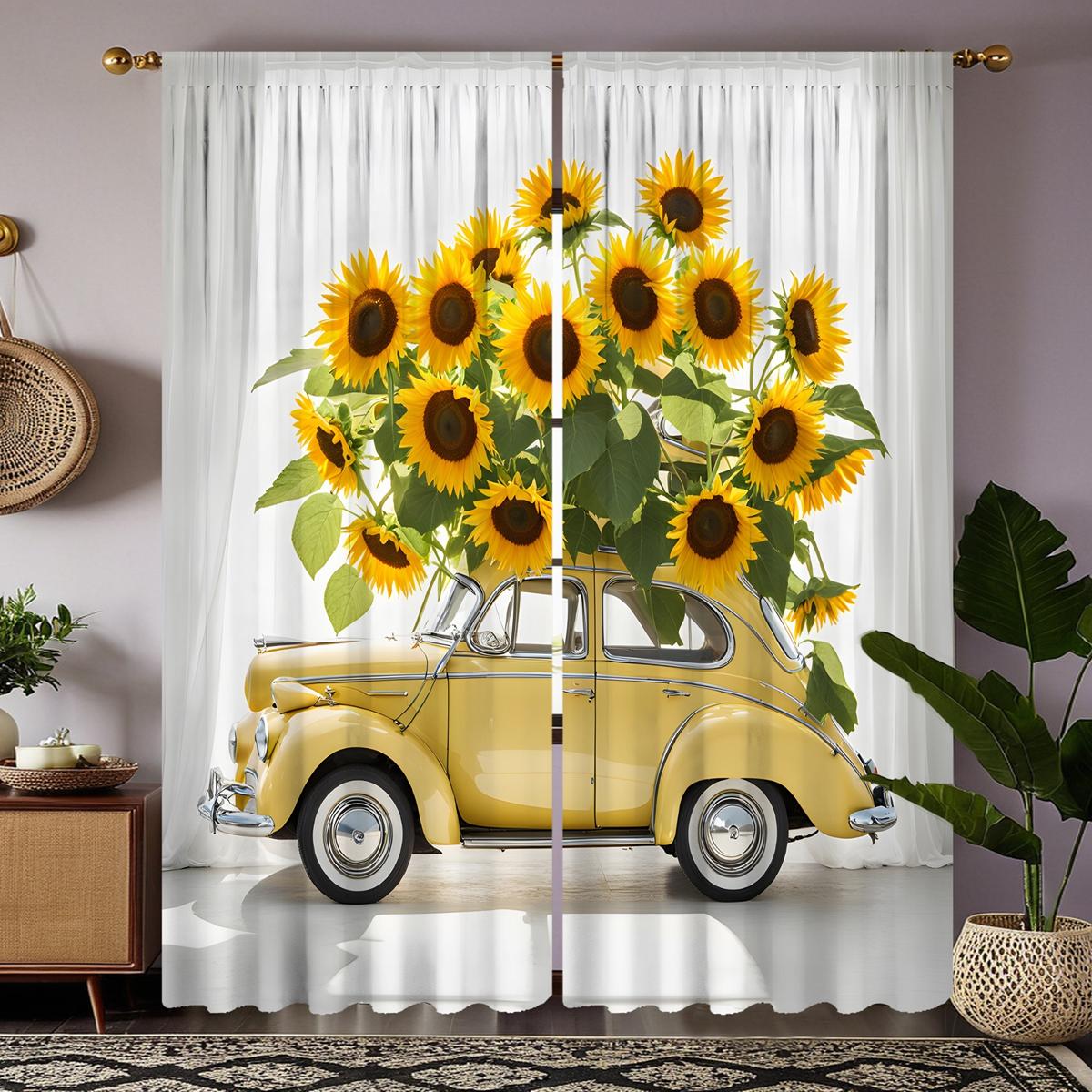 2 шт. HD подсолнух автобус декоративная занавеска Желтая завязка цифровая печать занавеска украшение дома стиль украшение гостиная спальня W52H63inchW132H160cm
2 шт. HD подсолнух автобус декоративная занавеска Желтая завязка цифровая печать занавеска украшение дома стиль украшение гостиная спальня W52H63inchW132H160cm