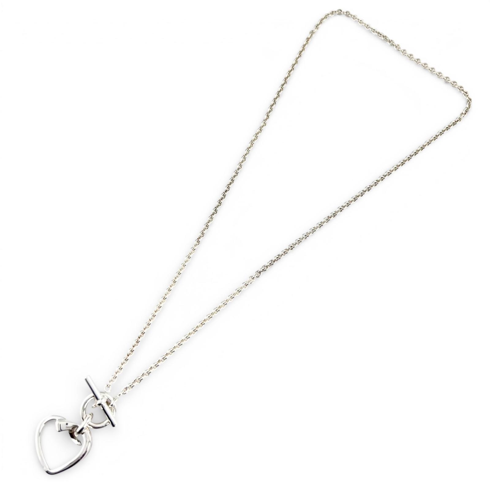Great HERMES Necklace Crowd Forge heart Silver AG925 Women Used
Great HERMES Necklace Crowd Forge heart Silver AG925 Women Used