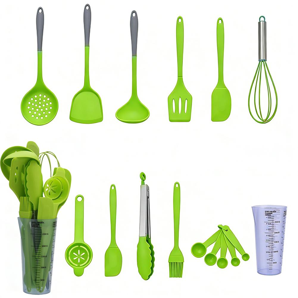 16-Piece Silicone Kitchen Utensils Set - Heat Resistant, Dishwasher Safe Silicone Handle Kitchenware Set Non -Stick Pot Spatula зелений
16-Piece Silicone Kitchen Utensils Set - Heat Resistant, Dishwasher Safe Silicone Handle Kitchenware Set Non -Stick Pot Spatula зелений