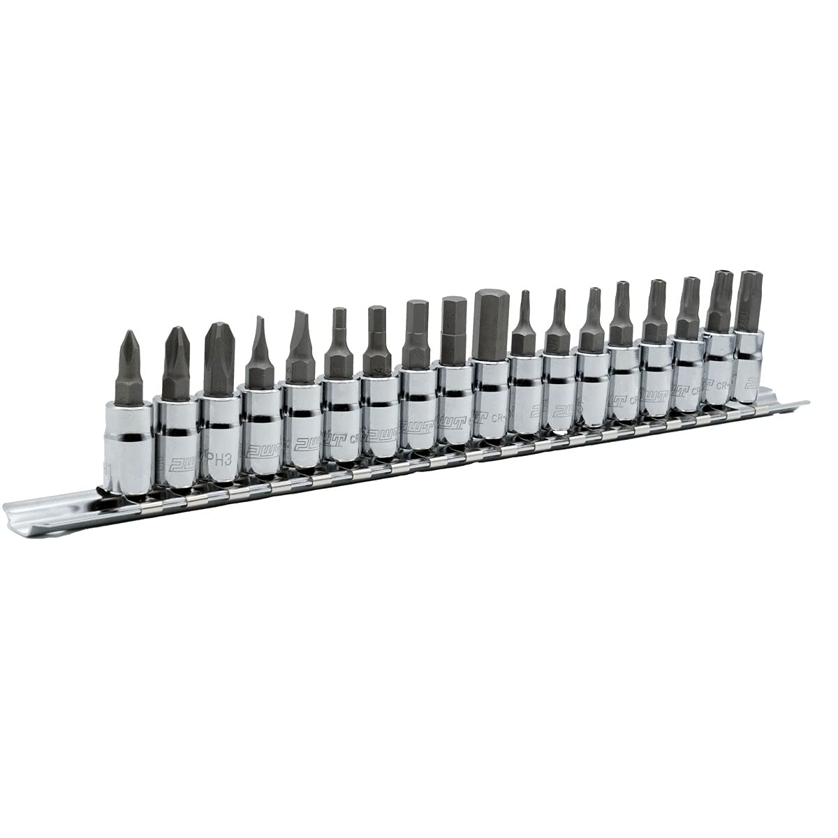 PWT 1/4 inch 6.35mm Bit Socket Set, Hex Bit Sockets, Tamper-Proof Torx Sockets, Phillips and Slotted Bits, 18-Piece Set I14BSSET
PWT 1/4 inch 6.35mm Bit Socket Set, Hex Bit Sockets, Tamper-Proof Torx Sockets, Phillips and Slotted Bits, 18-Piece Set I14BSSET