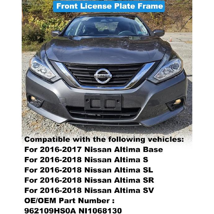 FASTCHE Front License Plate Frame Compatible with 2016 2017 2018 Nissan Altima Front Bumper License Plate Holder Mounting Bracket Replace #
FASTCHE Front License Plate Frame Compatible with 2016 2017 2018 Nissan Altima Front Bumper License Plate Holder Mounting Bracket Replace #