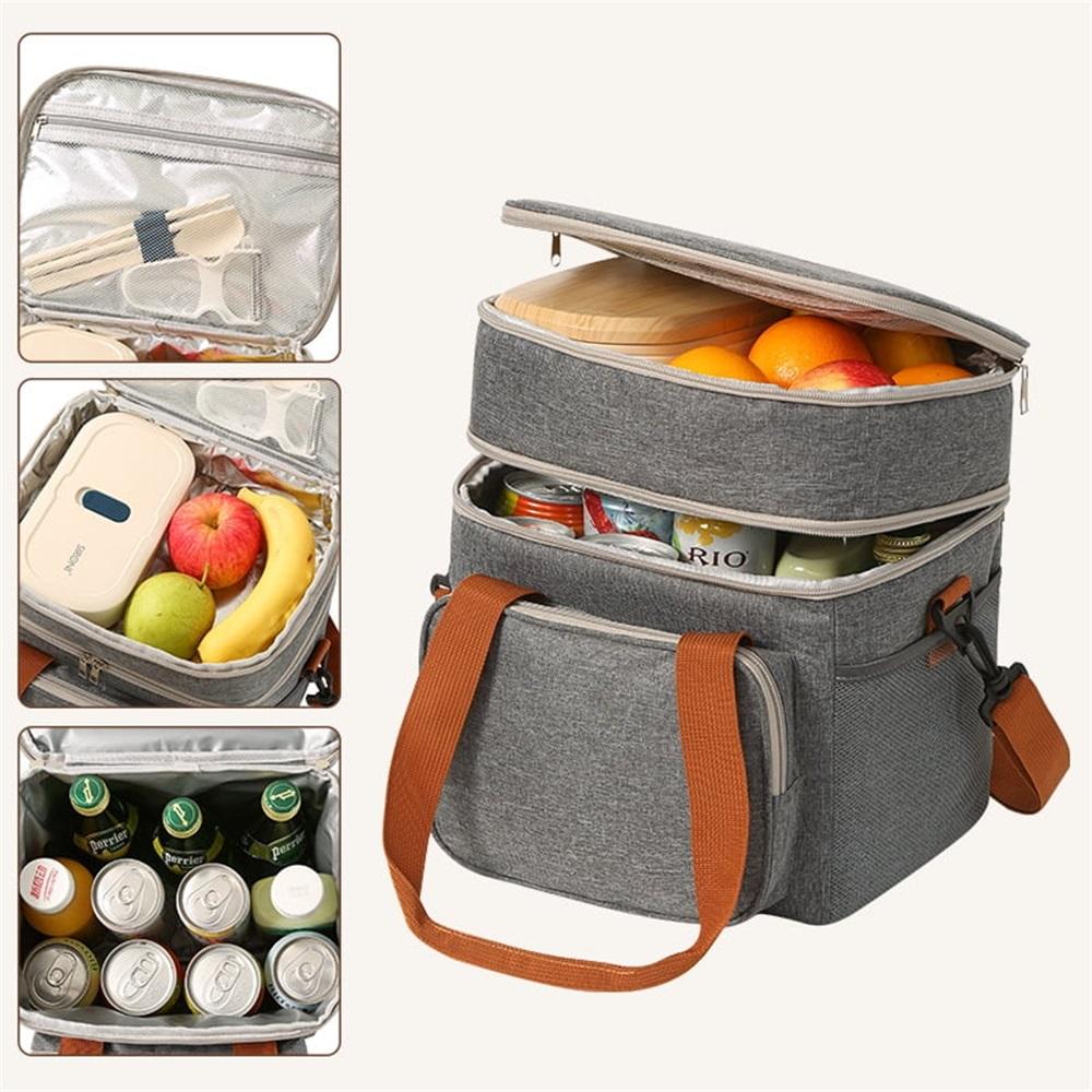17-liter expandable double-layer lunch insulated box, lightweight leak-proof lunch bag with side tissue pocket and adjustable shoulder strap сірий колір
17-liter expandable double-layer lunch insulated box, lightweight leak-proof lunch bag with side tissue pocket and adjustable shoulder strap сірий колір