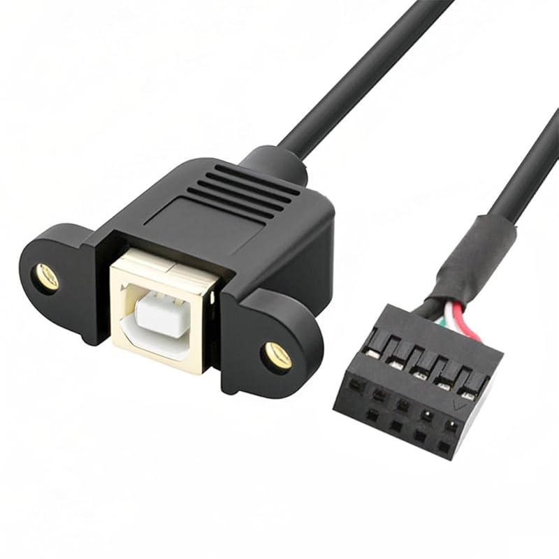 Cablecc USB 2.0 9 pin 10 pin motherboard Header to USB standard type B female extension cable with nut for panel mounting
Cablecc USB 2.0 9 pin 10 pin motherboard Header to USB standard type B female extension cable with nut for panel mounting