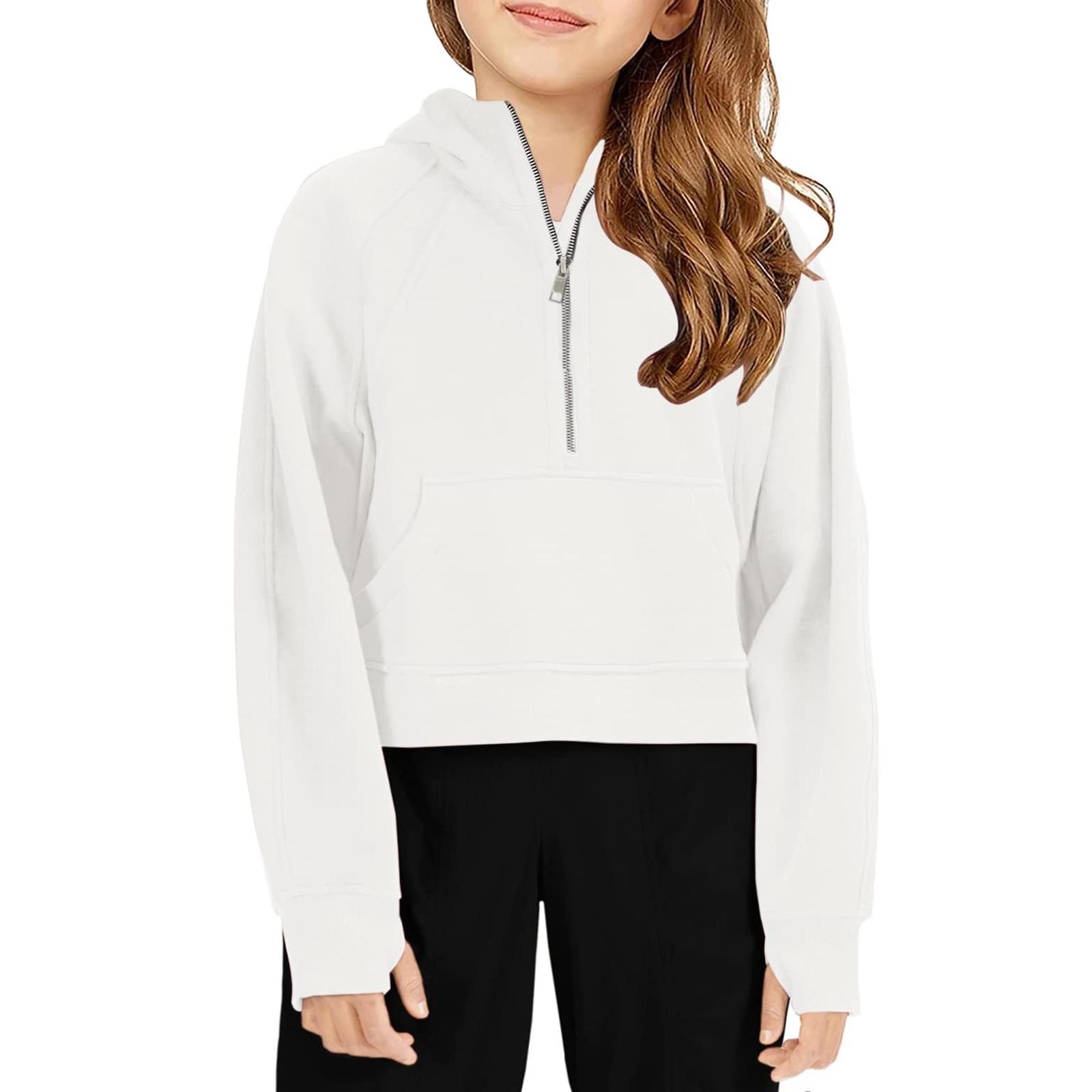 Детская флисовая толстовка с капюшоном на молнии до середины и отверстиями для больших пальцев для девочек, однотонная 160 белый
Детская флисовая толстовка с капюшоном на молнии до середины и отверстиями для больших пальцев для девочек, однотонная 160 белый