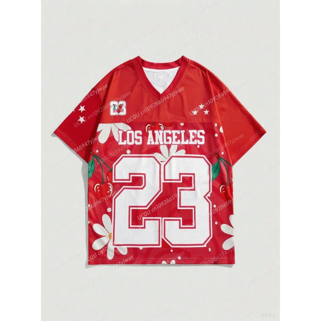 Women s Casual Sports T-shirt, Size 23, Cherry Print V-neck Short Sleeve T-shirt, Summer Baseball Shirt, Striped Oversized Sports T-shirt 5XL
Women s Casual Sports T-shirt, Size 23, Cherry Print V-neck Short Sleeve T-shirt, Summer Baseball Shirt, Striped Oversized Sports T-shirt 5XL