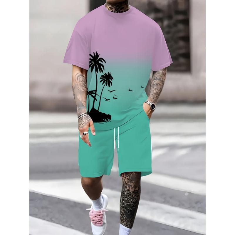 Комплект из короткого рукава и шорт с принтом кокоса и птиц, повседневный мужской костюм градиентного цвета для активного отдыха XXL
Комплект из короткого рукава и шорт с принтом кокоса и птиц, повседневный мужской костюм градиентного цвета для активного отдыха XXL
