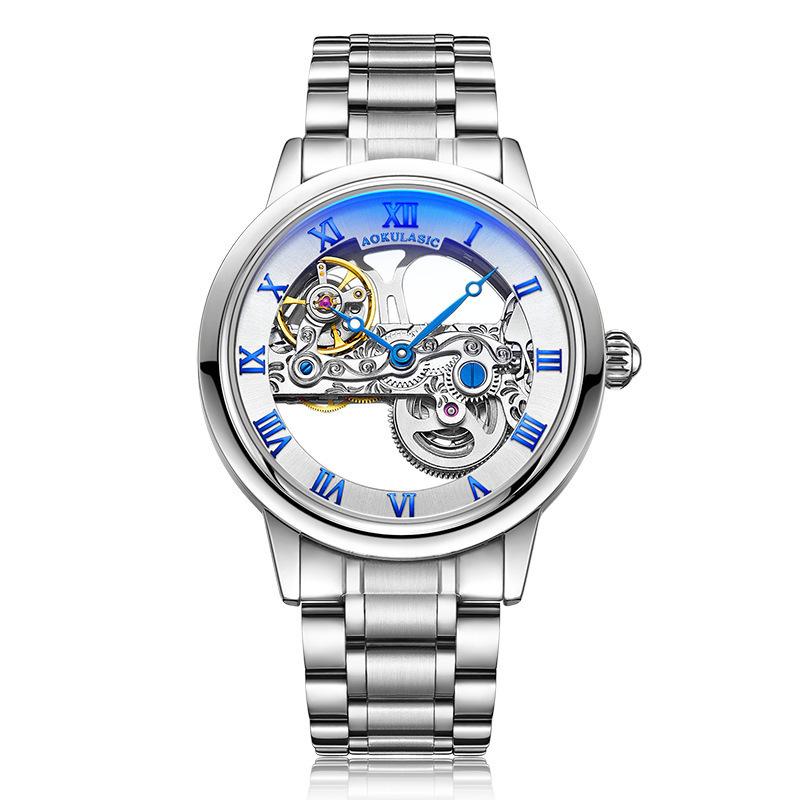 Aokulasic Men S Fully Automatic Mechanical Watch Hollow Through Bottom Flywheel Steel Belt Watch 5003G
Aokulasic Men S Fully Automatic Mechanical Watch Hollow Through Bottom Flywheel Steel Belt Watch 5003G