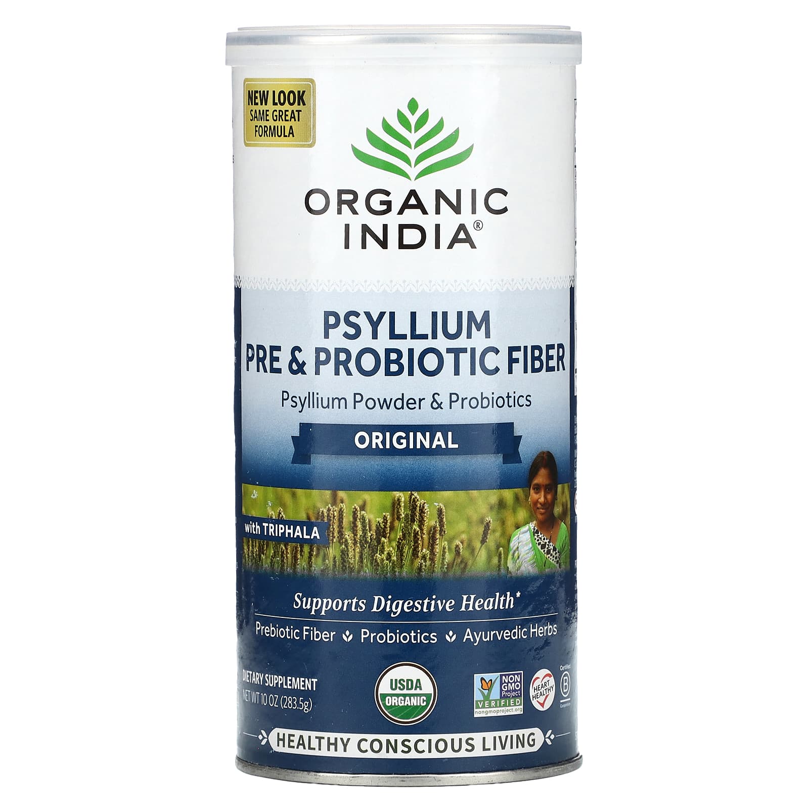 Organic India, Psyllium Husk Prebiotic and Probiotic Dietary Fiber, Original, 283.5g (10oz)
Organic India, Psyllium Husk Prebiotic and Probiotic Dietary Fiber, Original, 283.5g (10oz)