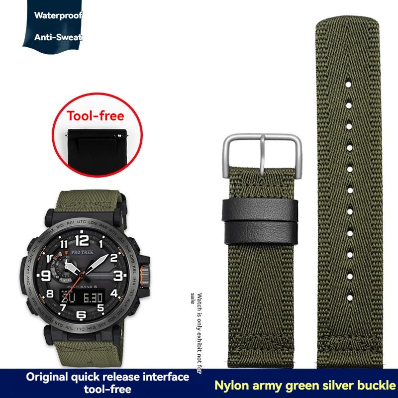 for Casio PROTREK series PRW-60/61/70Y/50/30 outdoor sports mountaineering silicone nylon watch belt male modified accessories 23mm Width
for Casio PROTREK series PRW-60/61/70Y/50/30 outdoor sports mountaineering silicone nylon watch belt male modified accessories 23mm Width