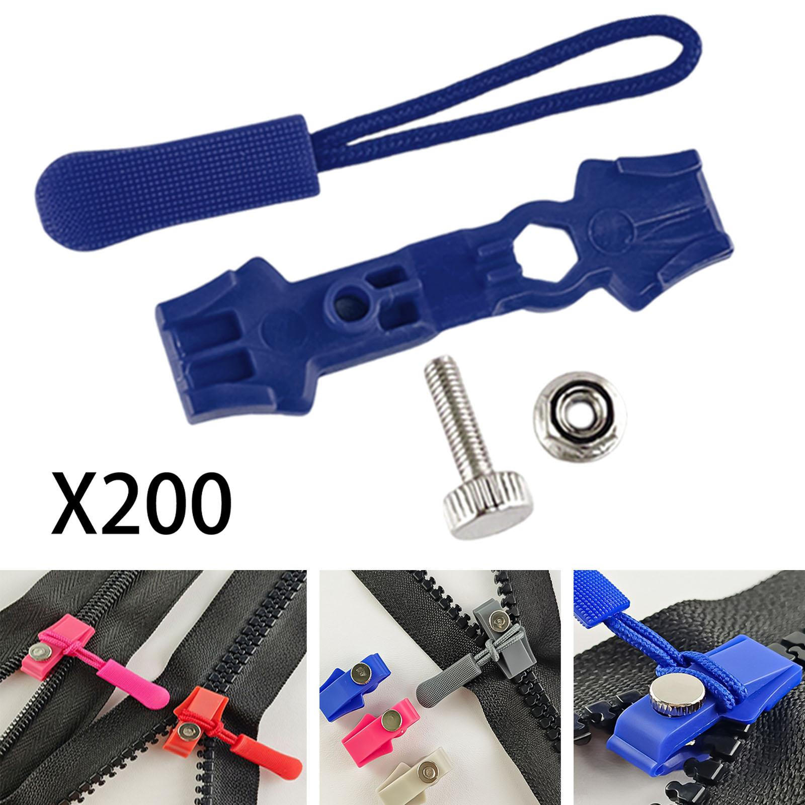 200 Pieces Jacket Zippers Repair Kit Zipper Sliders Pullers Accessories Detachable Pulls for Dark Blue
200 Pieces Jacket Zippers Repair Kit Zipper Sliders Pullers Accessories Detachable Pulls for Dark Blue