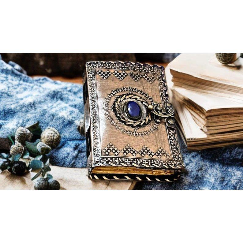 Celtic Leather Journal with Lapis Lazuli Stone: Handmade Grimoire 7 x 5 inch
Celtic Leather Journal with Lapis Lazuli Stone: Handmade Grimoire 7 x 5 inch
