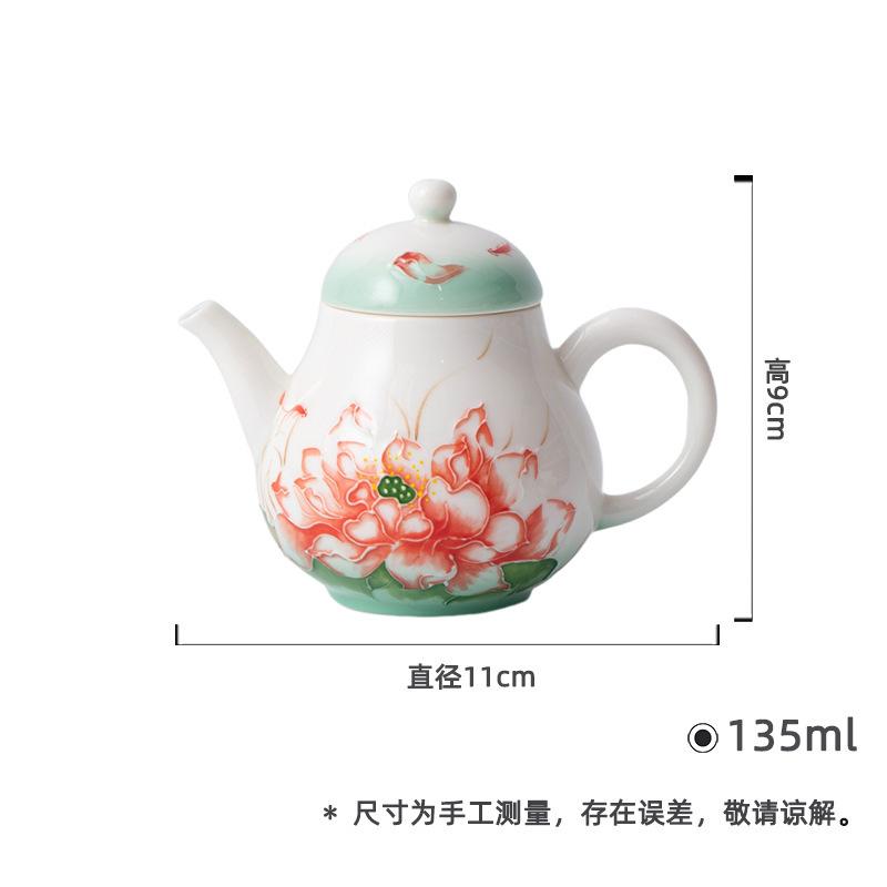 135ml Hand-painted Lotus Teapot Retro Tea Infuser Pot Tea Maker Kettle With Filter Chinese Tea Tableware Accessories Ornaments
135ml Hand-painted Lotus Teapot Retro Tea Infuser Pot Tea Maker Kettle With Filter Chinese Tea Tableware Accessories Ornaments