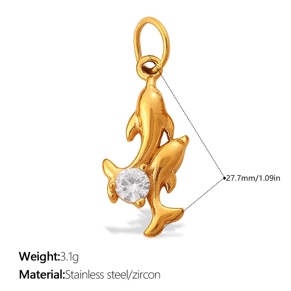 European and American Fashion Versatile DIY Marine Life Dolphin Shark Pendant, 18K Gold-plated Zircon Accessories
European and American Fashion Versatile DIY Marine Life Dolphin Shark Pendant, 18K Gold-plated Zircon Accessories
