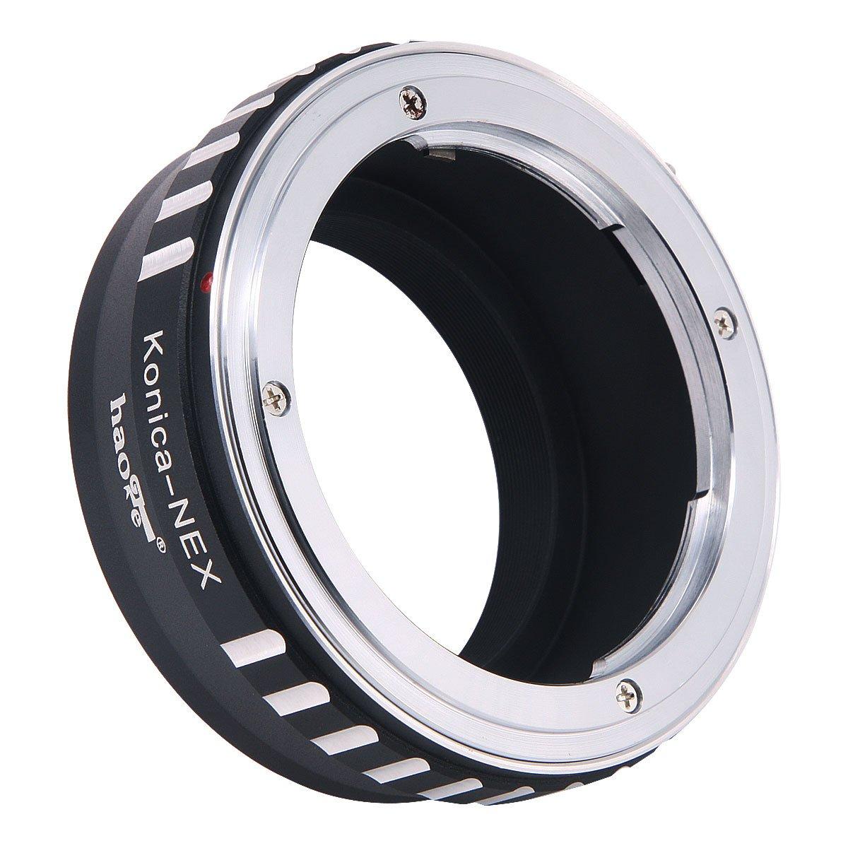Haoge Manual Lens Mount Adapter for Konica AR Mount Lens to Sony E Mount NEX Cameras a3000, a3500, a5000, a5100, a6000, a6400, a6500, A7, A7R, A7S,
Haoge Manual Lens Mount Adapter for Konica AR Mount Lens to Sony E Mount NEX Cameras a3000, a3500, a5000, a5100, a6000, a6400, a6500, A7, A7R, A7S,