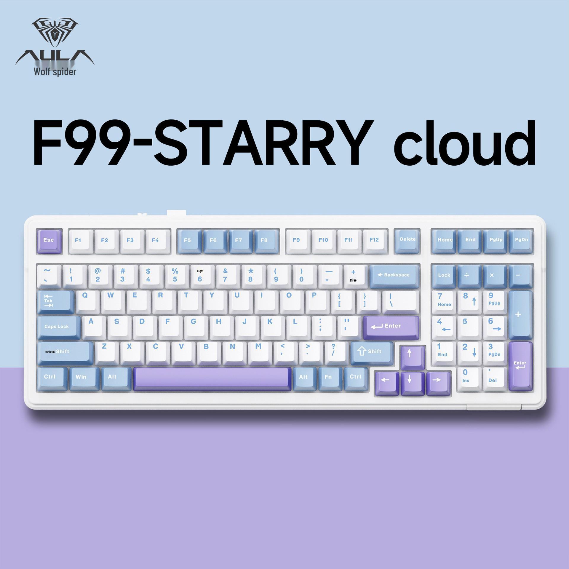 AULA Wolf Spider F99 Gasket Structure Hot-Swappable 3-Mode Mechanical Gaming Keyboard
AULA Wolf Spider F99 Gasket Structure Hot-Swappable 3-Mode Mechanical Gaming Keyboard
