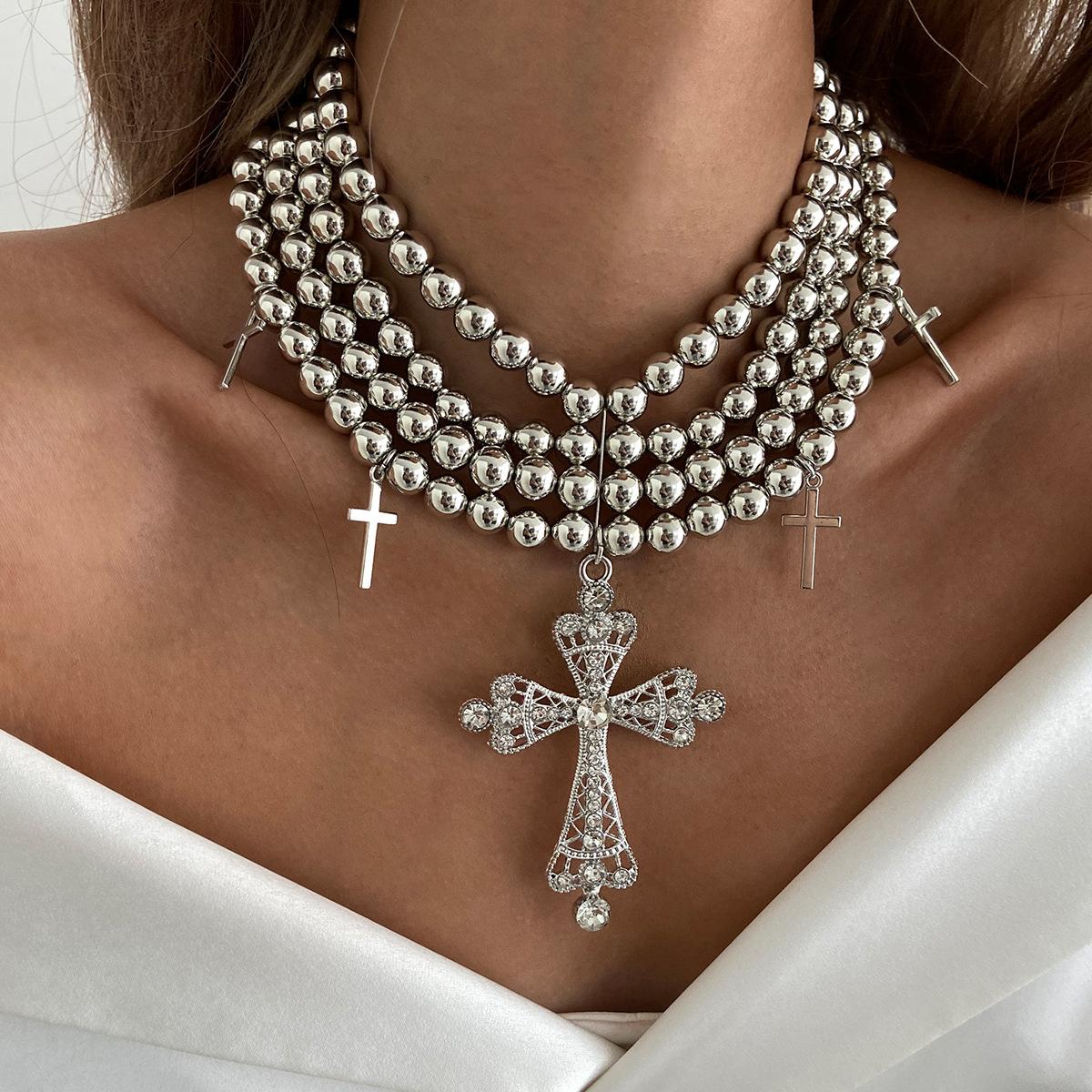 Light Luxury Style Diamond-encrusted Cross Multi-layer Necklace, Personality Exaggerated Temperament CCB Round Bead Beaded Jewelry
Light Luxury Style Diamond-encrusted Cross Multi-layer Necklace, Personality Exaggerated Temperament CCB Round Bead Beaded Jewelry