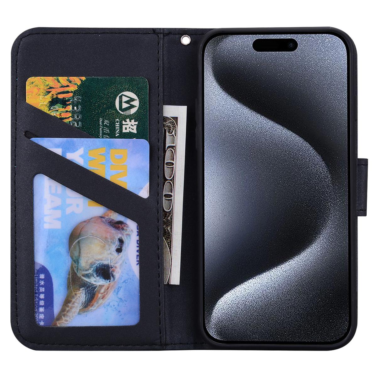 For iPhone 15 Pro Cell Phone Case Cute Animal Pattern PU Leather Cover with Wallet Black
For iPhone 15 Pro Cell Phone Case Cute Animal Pattern PU Leather Cover with Wallet Black