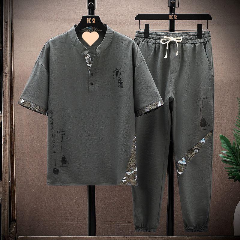 Fashion Shirt Trousers Summer Short Sleeve Shirts Print Pattern Soft Comfortable Men s Casual Men Two Piece Set XXXXL сірий
Fashion Shirt Trousers Summer Short Sleeve Shirts Print Pattern Soft Comfortable Men s Casual Men Two Piece Set XXXXL сірий