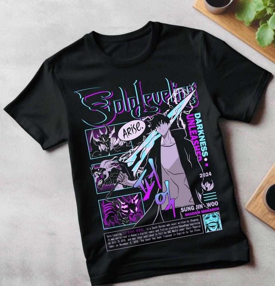 Solo shirt Leveling Shirt Sung Jinwoo Liu Zhigang Anime Jonas Reiji shirt sell S
Solo shirt Leveling Shirt Sung Jinwoo Liu Zhigang Anime Jonas Reiji shirt sell S