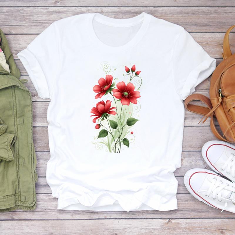 (Asian Size) Printed trend flower style 90s Women Tee Lady Female Clothing T Shirt Casual Fashion Top Graphic Short Sleeve T-shirts S
(Asian Size) Printed trend flower style 90s Women Tee Lady Female Clothing T Shirt Casual Fashion Top Graphic Short Sleeve T-shirts S