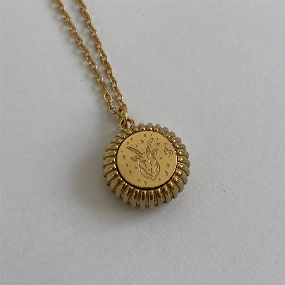 Twelve Constellations Round Pendant Necklace Constellation Rune Necklace Color Retention
Twelve Constellations Round Pendant Necklace Constellation Rune Necklace Color Retention
