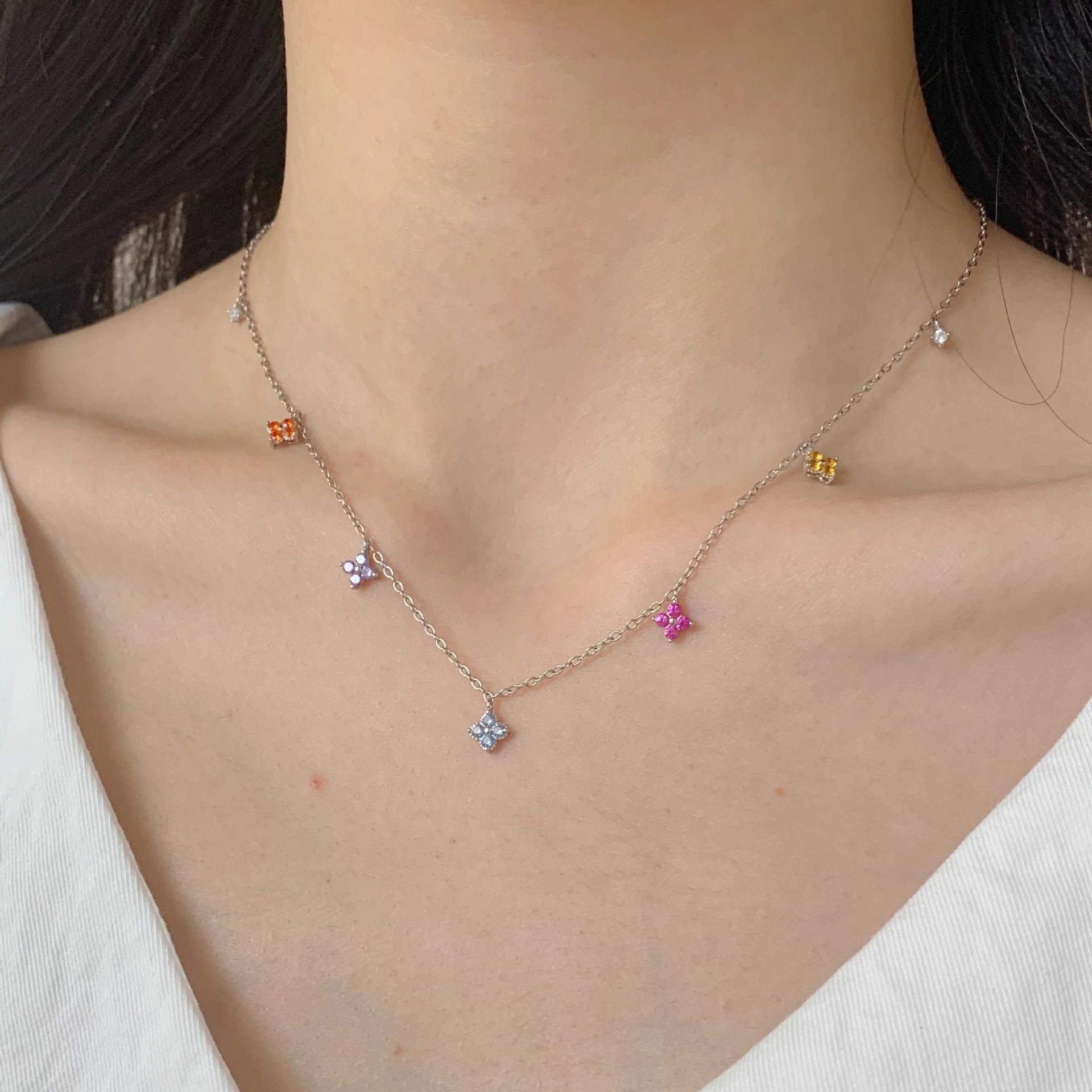 Genuine 925 Sterling Silver Colorful Zircon Flower Chain Necklace for Women Girl Gift Collar New серебряный
Genuine 925 Sterling Silver Colorful Zircon Flower Chain Necklace for Women Girl Gift Collar New серебряный