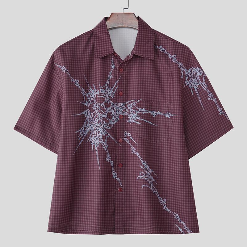 INCERUN Men Lapel Neck Short Sleeve Button Down Print Casual Loose Shirts Tops S червоний
INCERUN Men Lapel Neck Short Sleeve Button Down Print Casual Loose Shirts Tops S червоний