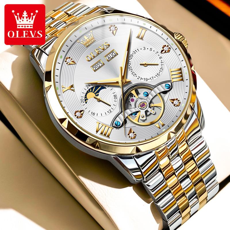 Багатофункціональний чоловічий годинник марки OLEVS Світяться водонепроникні автоматичні механічні годинники Чоловічий годинник
Багатофункціональний чоловічий годинник марки OLEVS Світяться водонепроникні автоматичні механічні годинники Чоловічий годинник
