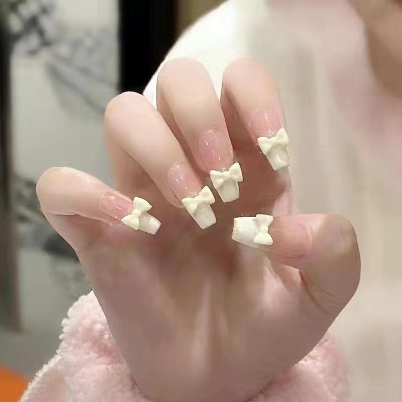 Custard Bow Wearable Nail Art - Cute Student Whitening False Nails Glue + Jelly Glue Tool Kit
Custard Bow Wearable Nail Art - Cute Student Whitening False Nails Glue + Jelly Glue Tool Kit