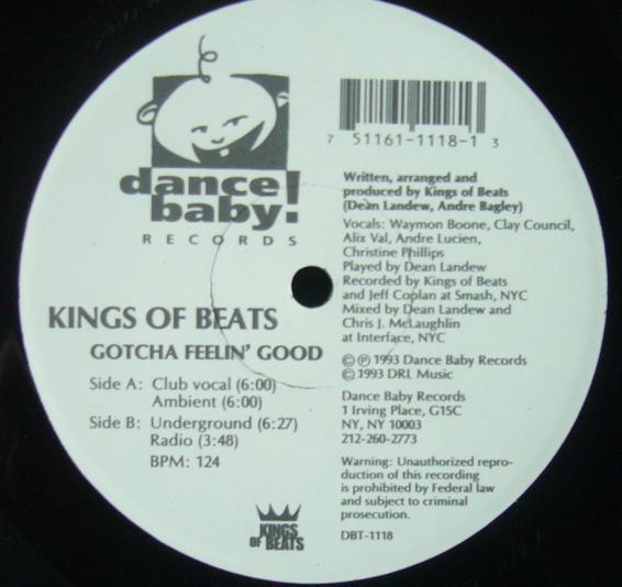 12inch Record KINGS OF BEATS - Gotcha Feelin Good DBT1118 Dance Baby Reco 1993 US Dance & Electronica Used
12inch Record KINGS OF BEATS - Gotcha Feelin Good DBT1118 Dance Baby Reco 1993 US Dance & Electronica Used