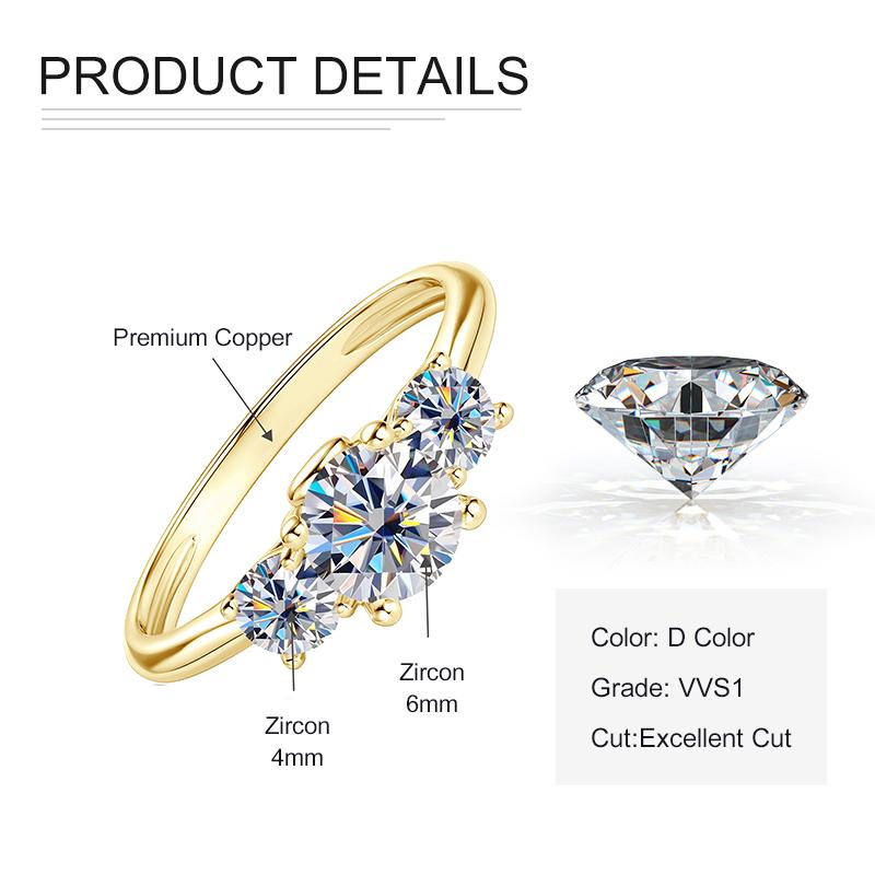 Rrjzz Silver/Gold Color Engagement Ring Three Stone Halo Round CZ Simulated Diamond Women Rings Anniversary Wedding Jewelry Gift 5
Rrjzz Silver/Gold Color Engagement Ring Three Stone Halo Round CZ Simulated Diamond Women Rings Anniversary Wedding Jewelry Gift 5