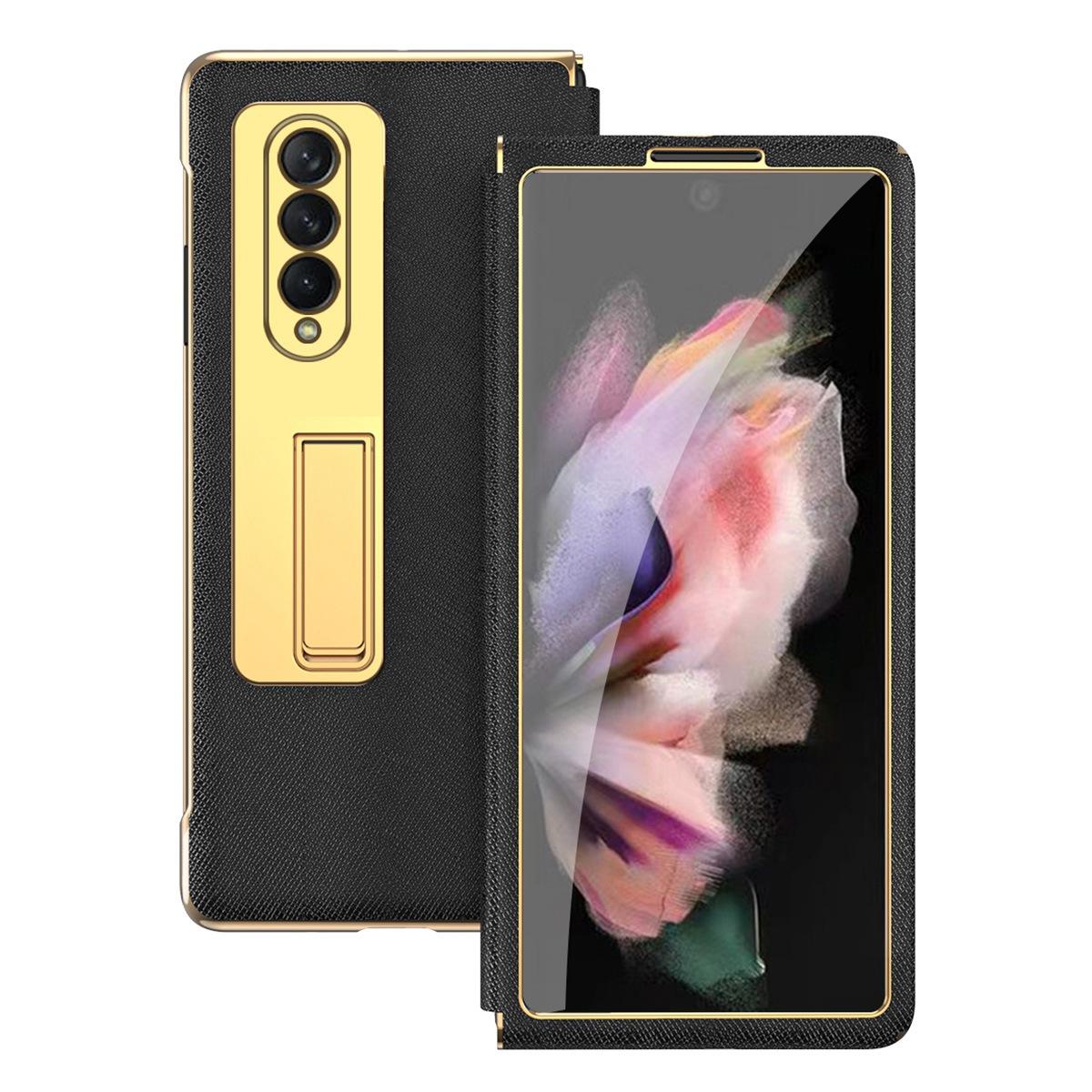 For Samsung Galaxy Z Fold4 5G Anti-scratch Phone Case Kickstand Cross Texture Electroplating Back Cover with Tempered Glass Screen Protector Black
For Samsung Galaxy Z Fold4 5G Anti-scratch Phone Case Kickstand Cross Texture Electroplating Back Cover with Tempered Glass Screen Protector Black