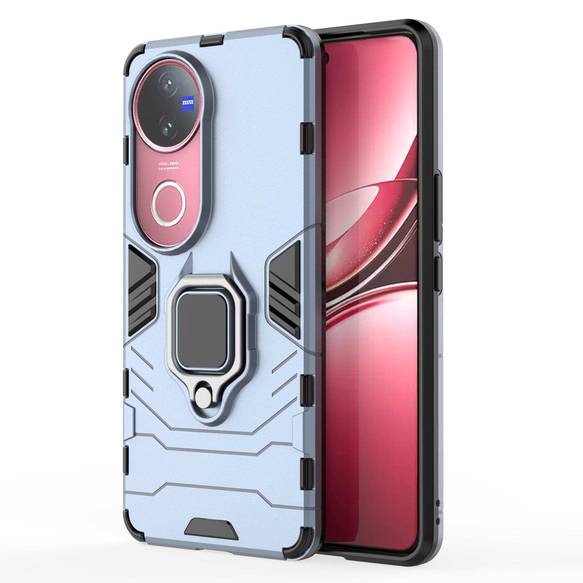 Для vivo V50 5G Чохол PC+TPU Захисний Чохол для Телефону з Кільцем-Підставкою Blue
Для vivo V50 5G Чохол PC+TPU Захисний Чохол для Телефону з Кільцем-Підставкою Blue
