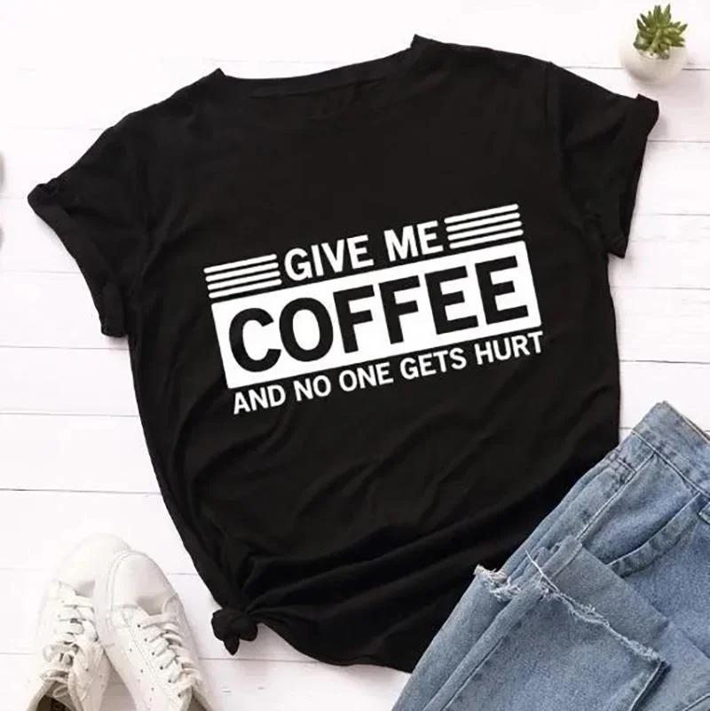 Womens Tshirt Short Sleeve Tee Shirt Lady Casual Loose New Round Neck Tshirt Plus Size Funny Give Me Coffee Print T Shirt 4XL
Womens Tshirt Short Sleeve Tee Shirt Lady Casual Loose New Round Neck Tshirt Plus Size Funny Give Me Coffee Print T Shirt 4XL