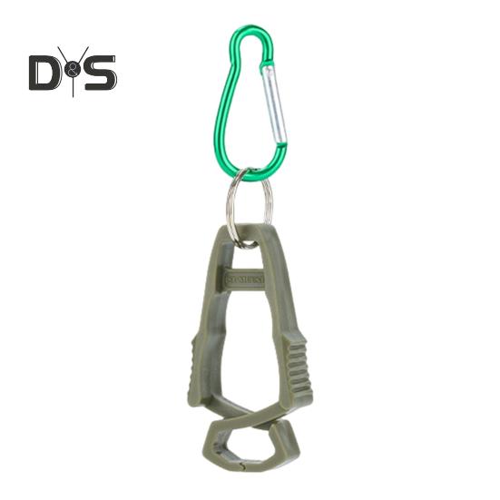 Зажим для перчаток на открытом воздухе с карабином, прочный, без помощи рук, многофункциональный, для кемпинга, пешего туризма, вешалка для рабочих перчаток, держатель, зажим для ремня армия зеленый