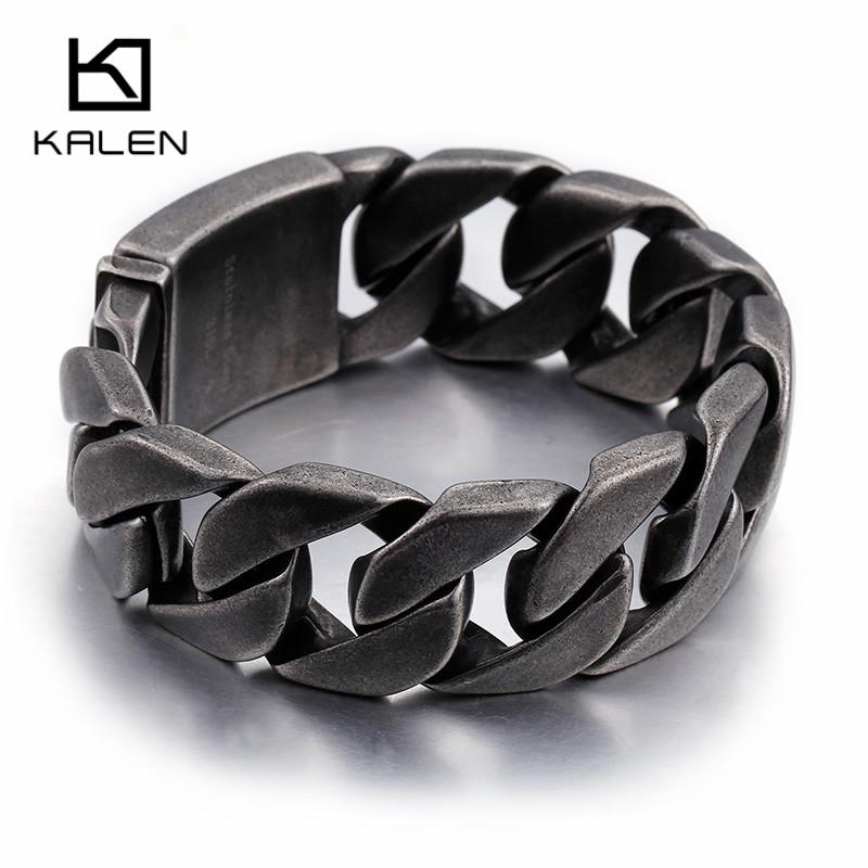 Kalen Matte Bike Chain Bracelets Men 25mm Width Chunky Heavy Stainless Steel Brushed Link Chain Bracelet Male Jewelry 18cm
Kalen Matte Bike Chain Bracelets Men 25mm Width Chunky Heavy Stainless Steel Brushed Link Chain Bracelet Male Jewelry 18cm