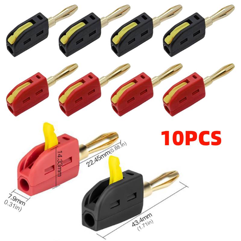 20Pcs 4mm High Current Plugs Quick Connect Gold-Plated Banana Connector Self-Locking Lantern Buckle Plug for 32A Electrical Test
20Pcs 4mm High Current Plugs Quick Connect Gold-Plated Banana Connector Self-Locking Lantern Buckle Plug for 32A Electrical Test