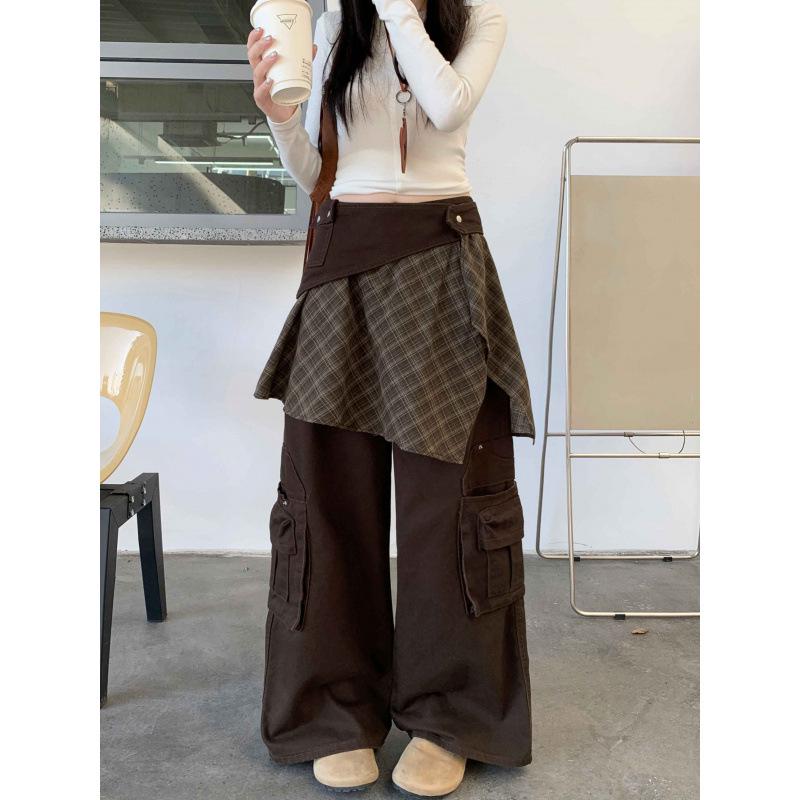 Vintage Plaid High-Waist Wide-Leg Denim Jeans for Women M коричневий
Vintage Plaid High-Waist Wide-Leg Denim Jeans for Women M коричневий