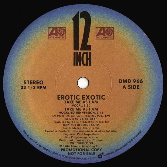 12inch Record EROTIC EXOTIC - Take Me As I Am DMD966PROMO Atlantic 1986 US Dance & Electronica Used
12inch Record EROTIC EXOTIC - Take Me As I Am DMD966PROMO Atlantic 1986 US Dance & Electronica Used