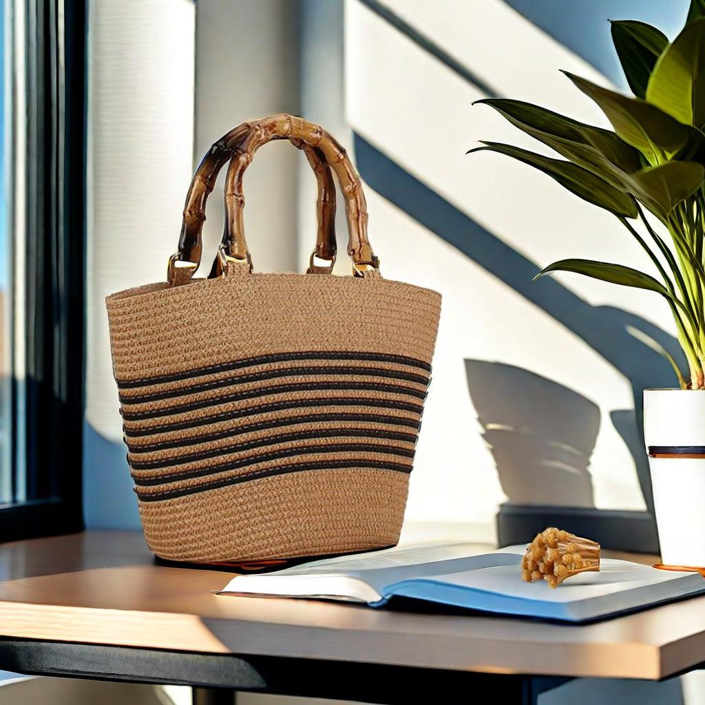 Simple retro woven straw hand-held bucket tote bag women s ring bag fashionable commuter versatile sand
Simple retro woven straw hand-held bucket tote bag women s ring bag fashionable commuter versatile sand