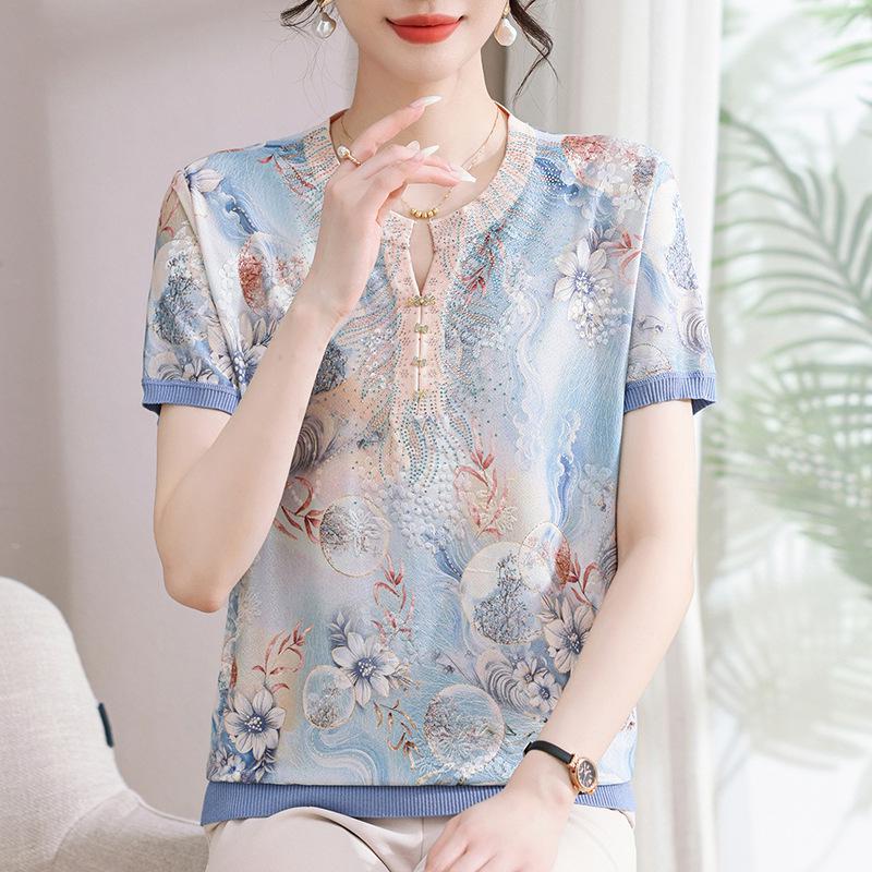 Mom s Ice Silk Knit Top: Stylish Short-Sleeve T-shirt for Middle-Aged & Elderly Women, Cool Summer 2026 Edition XL (90-115 lbs) синій
Mom s Ice Silk Knit Top: Stylish Short-Sleeve T-shirt for Middle-Aged & Elderly Women, Cool Summer 2026 Edition XL (90-115 lbs) синій
