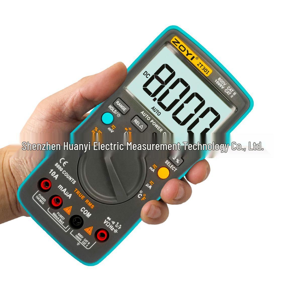 ZOYI ZT301 Digital Multimeter with 8000 Count, Auto-Range, and Temperature Measurement for Electricians
ZOYI ZT301 Digital Multimeter with 8000 Count, Auto-Range, and Temperature Measurement for Electricians