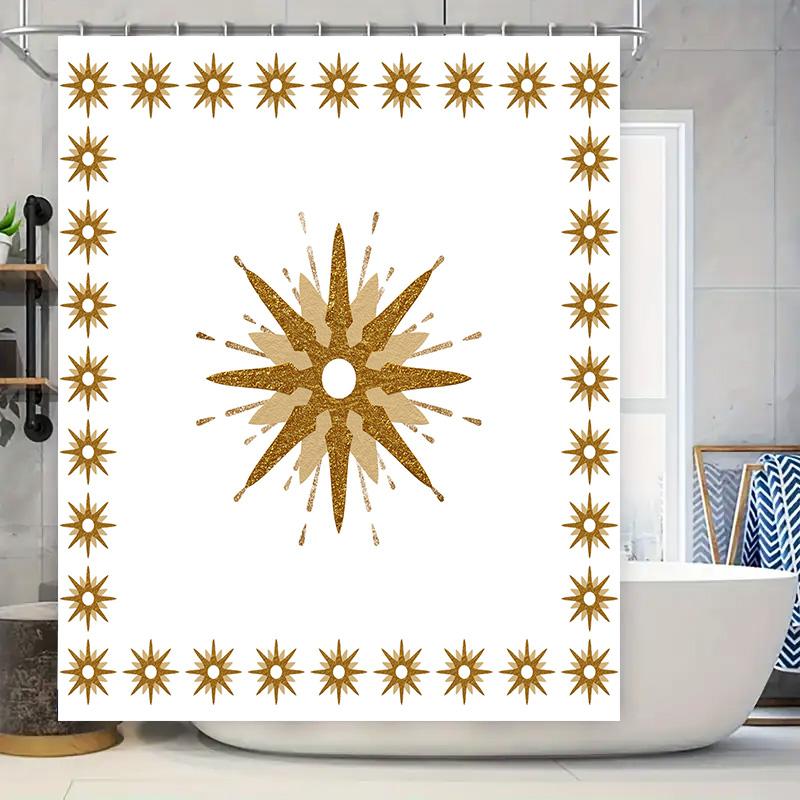 Golden Sunburst Shower Curtain Decorative Bathroom Wall Hanging Waterproof Bath Mat Room Decoration For Home Size: 69X70 Inches W60H190(CM)-1 Pcs
Golden Sunburst Shower Curtain Decorative Bathroom Wall Hanging Waterproof Bath Mat Room Decoration For Home Size: 69X70 Inches W60H190(CM)-1 Pcs
